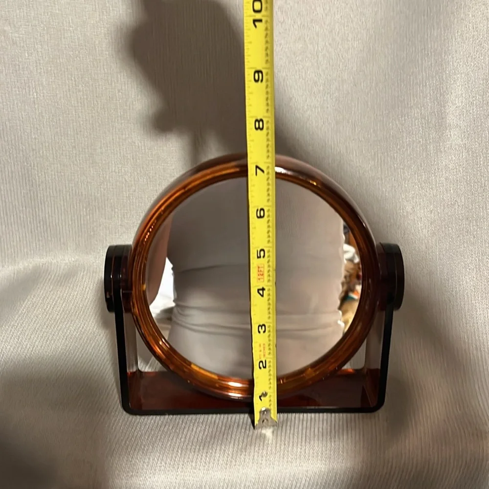 Vintage Acrylic Faux Tortoiseshell Double-sided Vanity Mirror